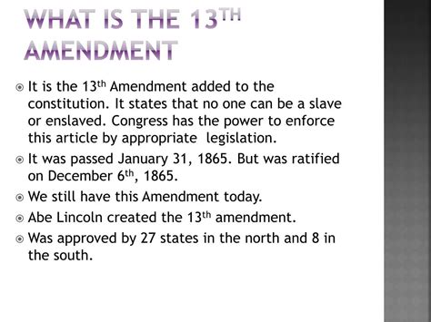summary of the thirteenth amendment