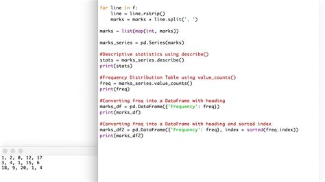 summary statistics in python
