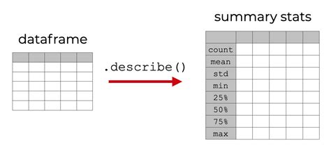 summary statistics of dataframe in python