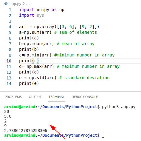 summary statistics python code