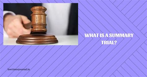 summary trial and trial on indictment