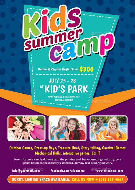 Stylish Kids Camp Party Flyer Template · Graphic Yard Graphic