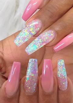 Summer Glitter Acrylic Nails