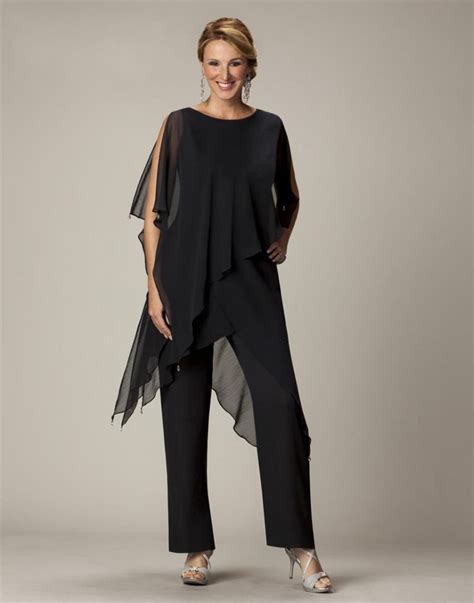 Chiffon Pant Suits For Mother Of The Bride Groom Women Party Wedding