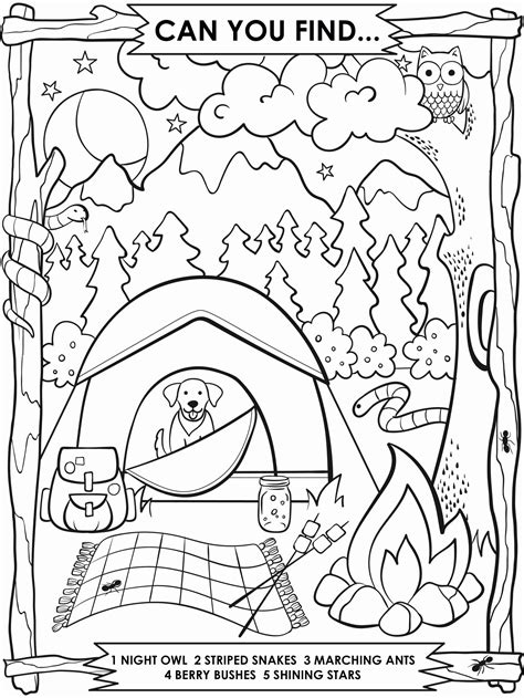 summer camping coloring pages