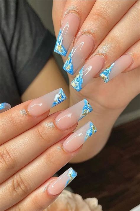 summer coffin shaped nails