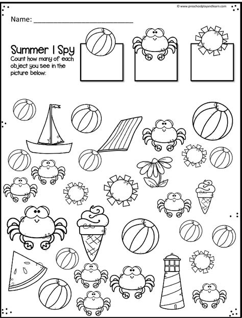 Summer Fun Math Worksheets