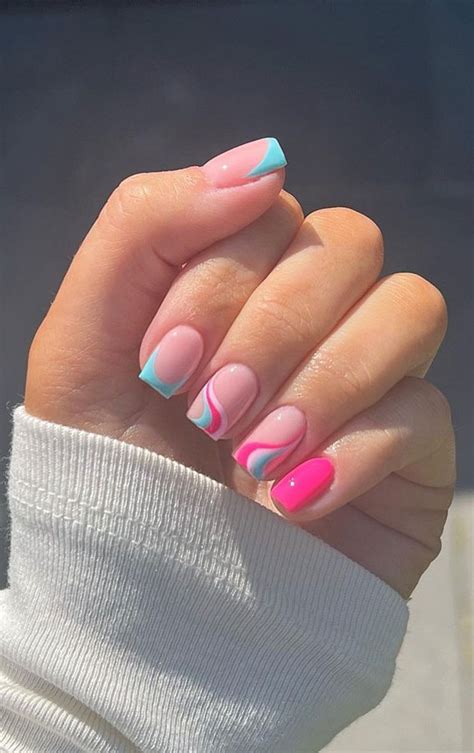summer inspired nails square