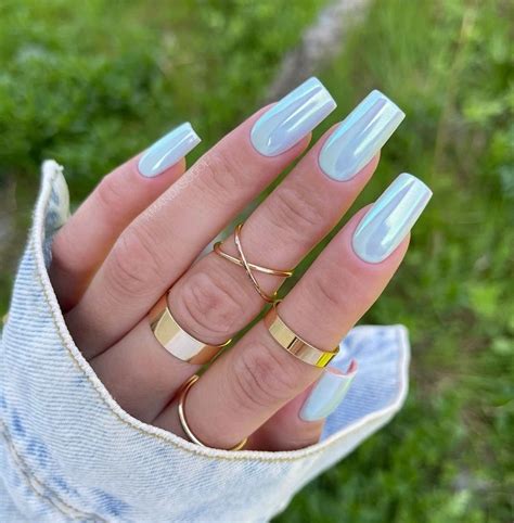 Shimmering Style: Summer Nails Square Chrome