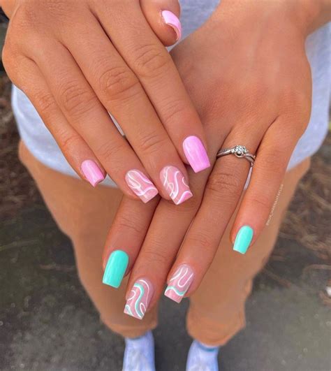 summer nails square design