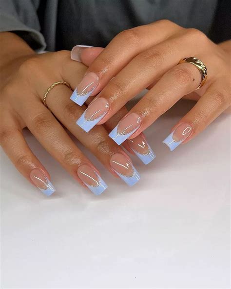 summer nails square medium french tip
