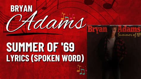 summer of 69 by bryan adams lyrics meaning