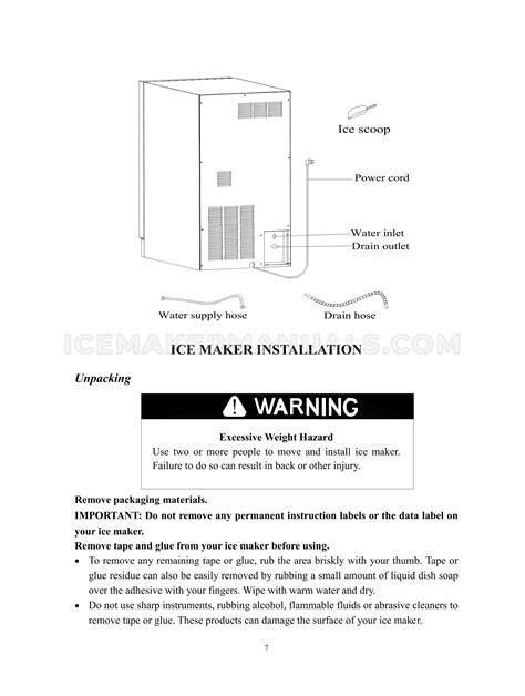 Summit Commercial Ice Maker Instructions