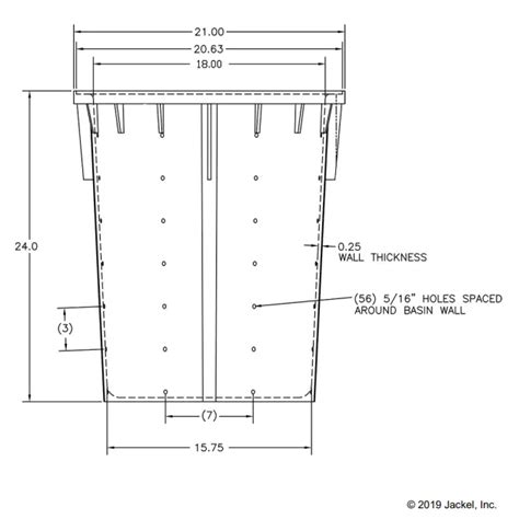 sump pump basin dimensions