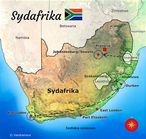 Kort Sydafrika Kort