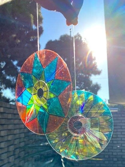 Suncatcher made from old CDs