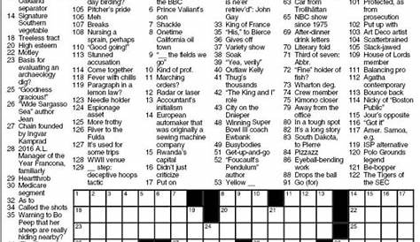 Sunday Crossword Puzzle Printable