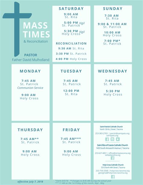 sunday catholic mass times near me