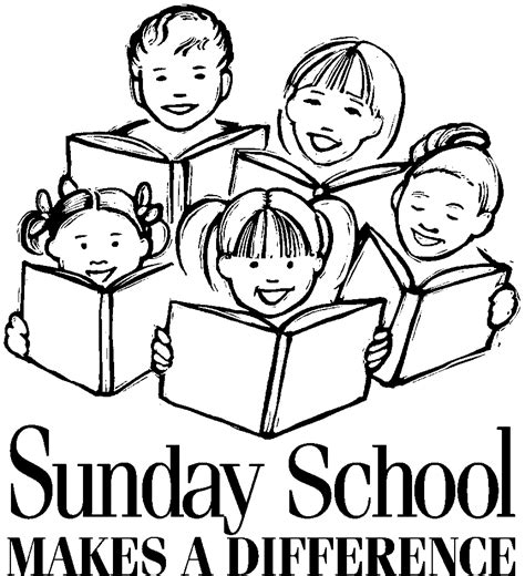 sunday clipart black and white