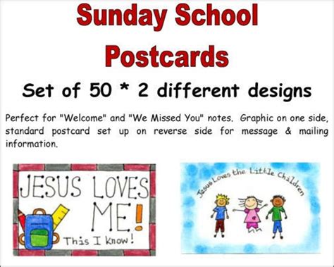 sunday school postcards to print