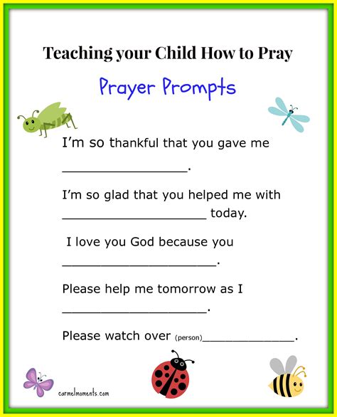 sunday school prayers for children