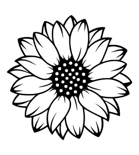 Sunflower Digital Stamp, Pot Plant Cut File & Template