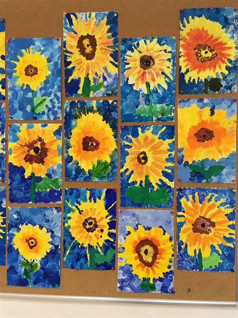 sunflower art lesson for kids