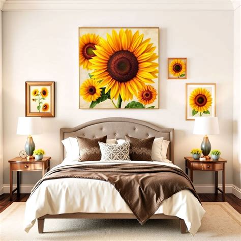 Sunflower bedroom decor canvas art