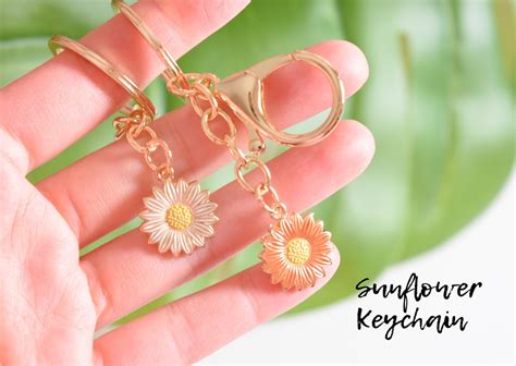 Sunflower Daisy Keychain
