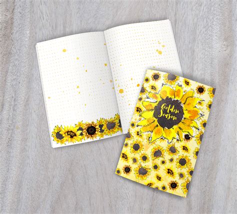sunflower embossed journal paper