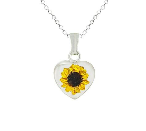 sunflower heart necklace amazon