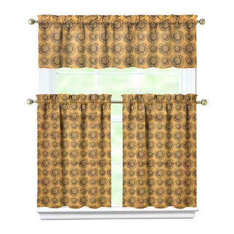 Sunflower Pattern Kitchen Curtains