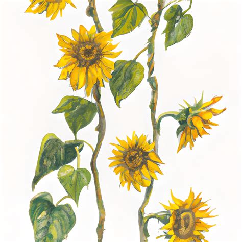 Sunflower Vine Drawing