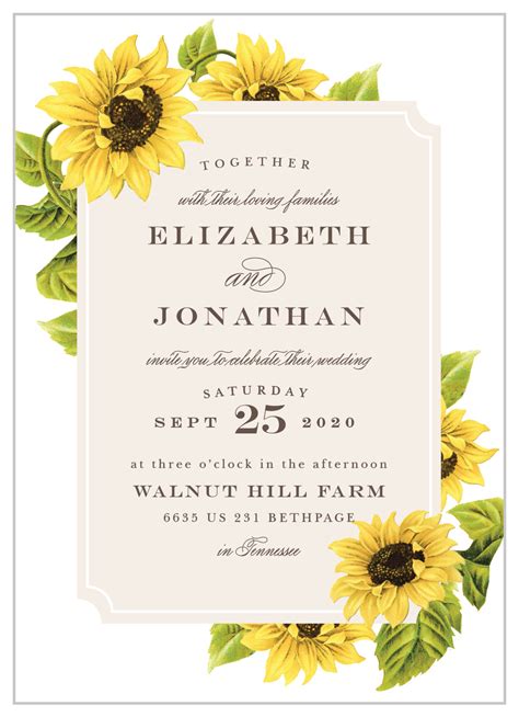 Download Printable Navy Blue Wood Sunflower Wedding Invitation PDF