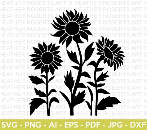 Radiant Blooms: Unleash Your Creativity with Stunning Sunflowers SVG Designs!