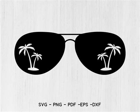 sunglasses with beach scene svg