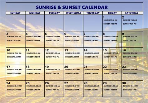 sunrise and sunset schedule 2023