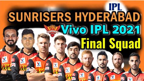 sunrisers hyderabad players 2021