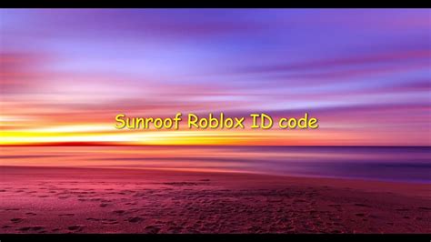 sunroof roblox id code