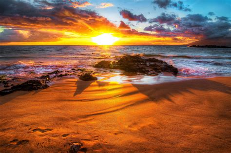 sunset beach background