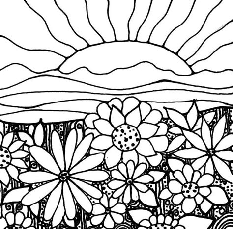 sunset coloring pictures