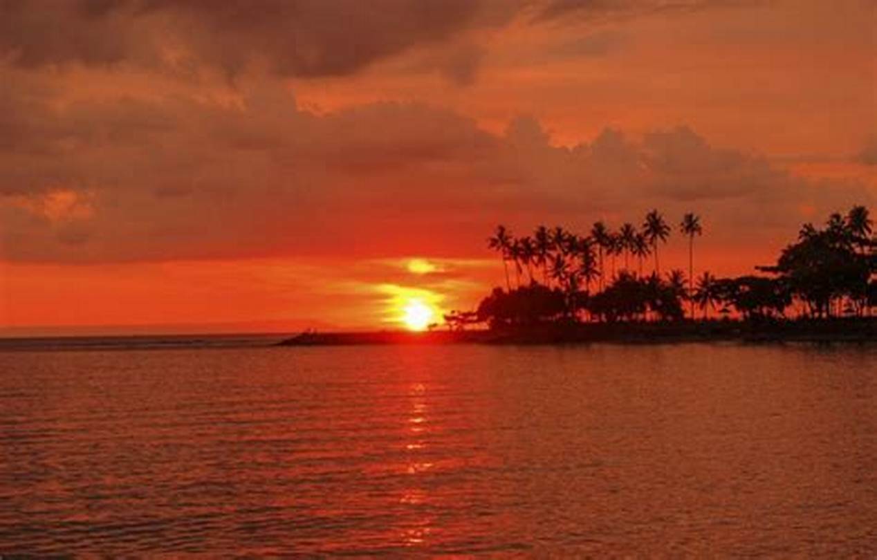 sunset di pantai senggigi lombok