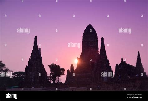 sunset over Ayutthaya