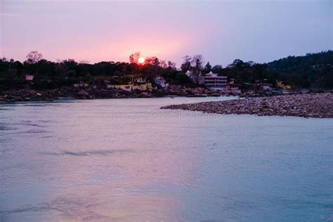 sunset over Ganges River