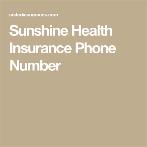 sunshine health insurance phone number