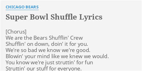 Super Bowl Shuffle Lyrics