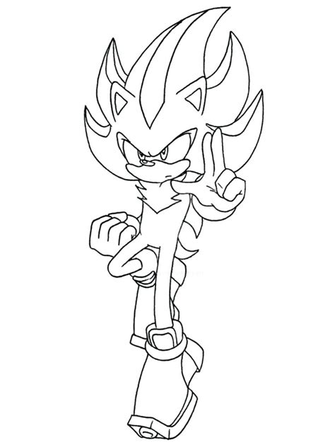 super shadow the hedgehog coloring pages