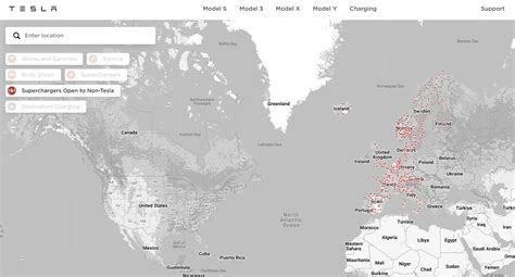 Supercharger Non Tesla Map