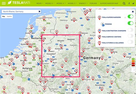 supercharger tesla deutschland map
