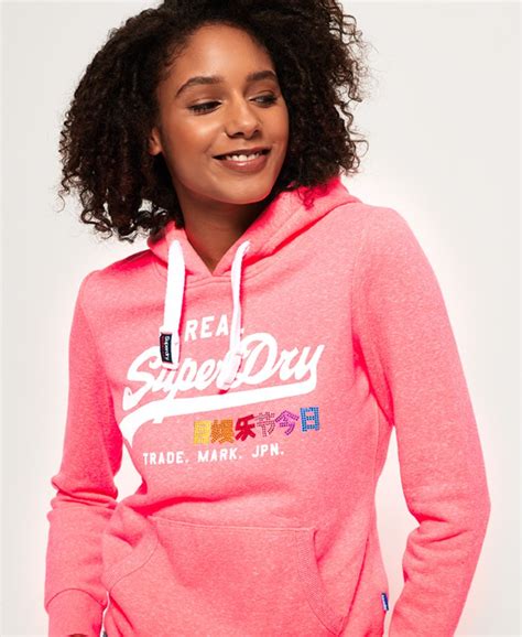 superdry hoodies womens pink